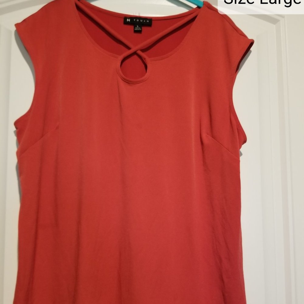 NTouch, sleeveless blouse, size Large, red